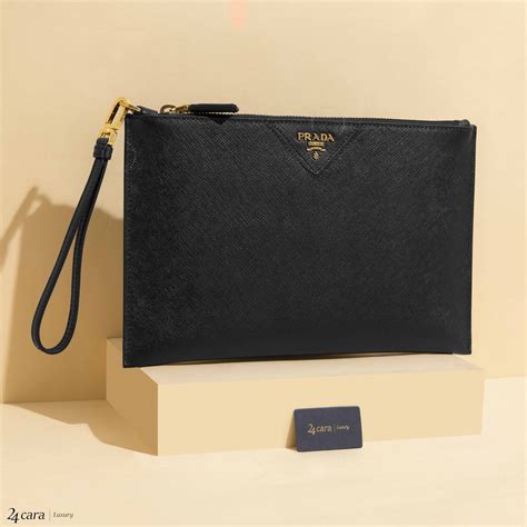 prada black saffiano clutch|Black Saffiano Leather Clutch .